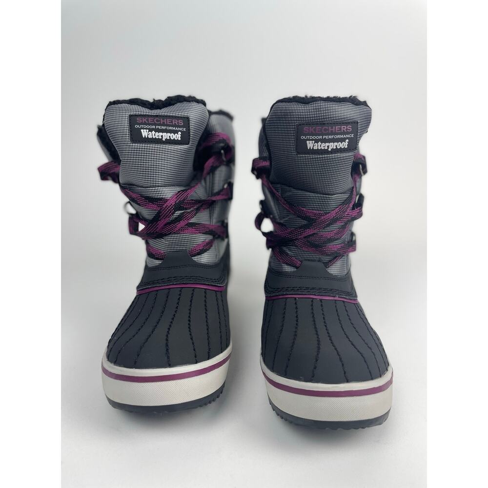 Sketchers Thinsulate Winter Boots Women’s 9 Waterproof Black/Purple
